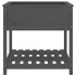 Jardinera con estante madera maciza pino gris 82,5x82,5x81