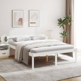 Cama para personas mayores madera maciza pino blanca 160x200