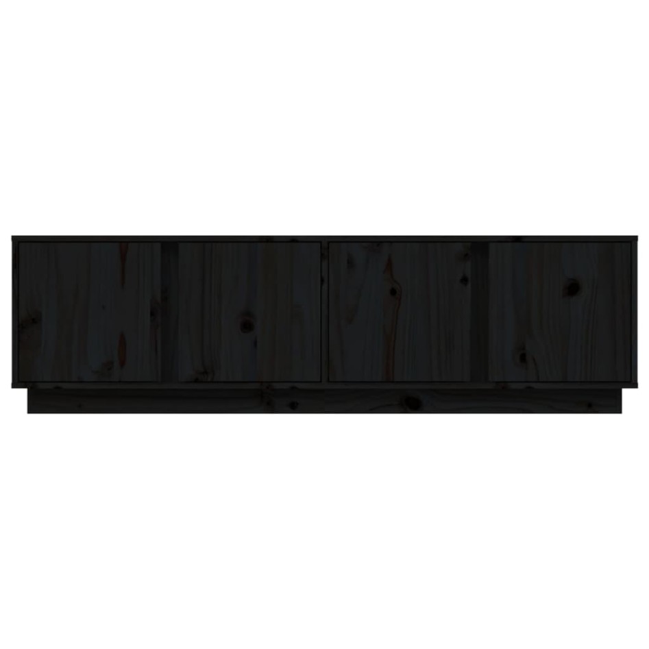 Mueble de TV madera maciza de pino negro 140x40x40