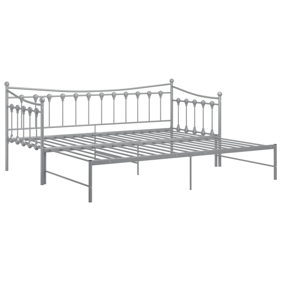 Estructura de sofá cama extraíble de metal gris 90x200