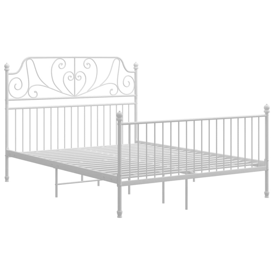 Estructura de cama de metal blanca 140x200
