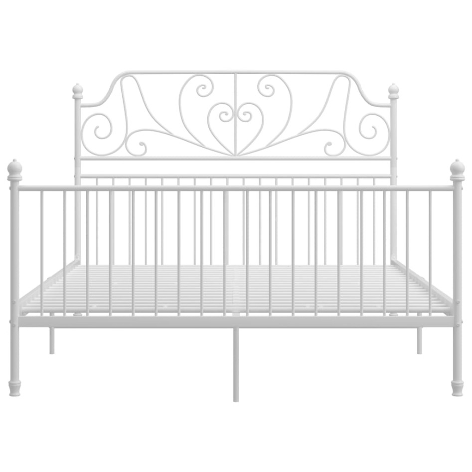Estructura de cama de metal blanca 140x200