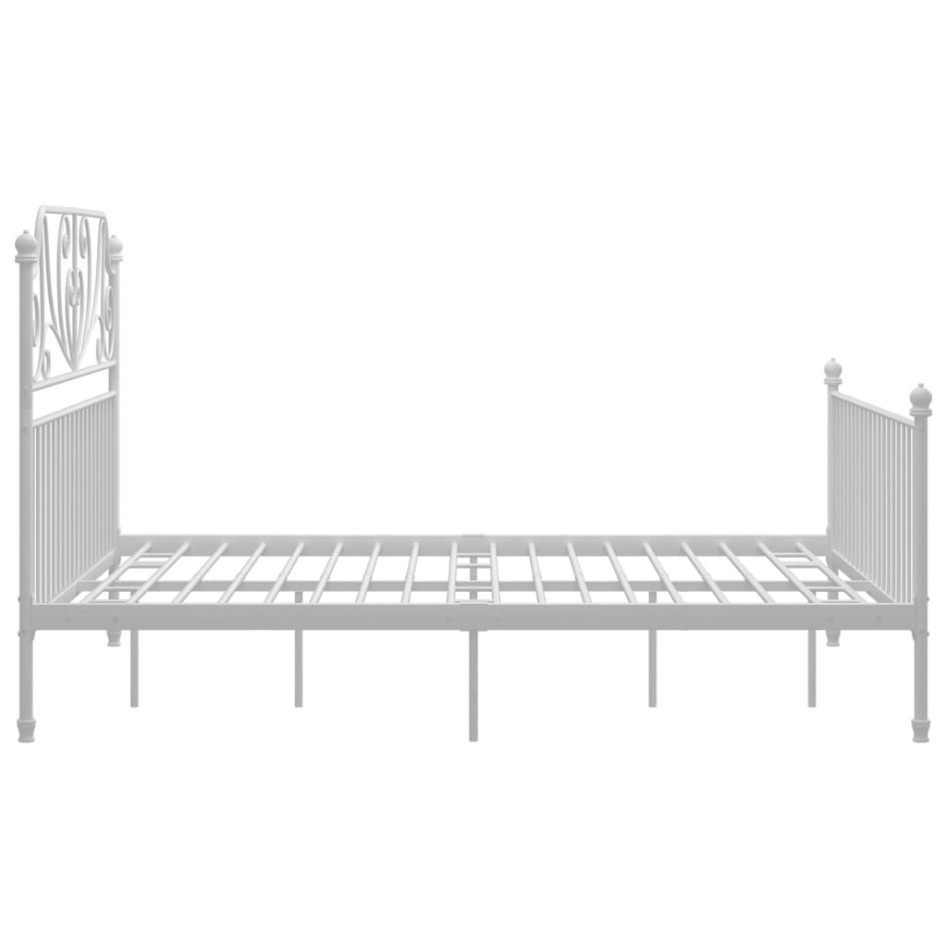 Estructura de cama de metal blanca 140x200
