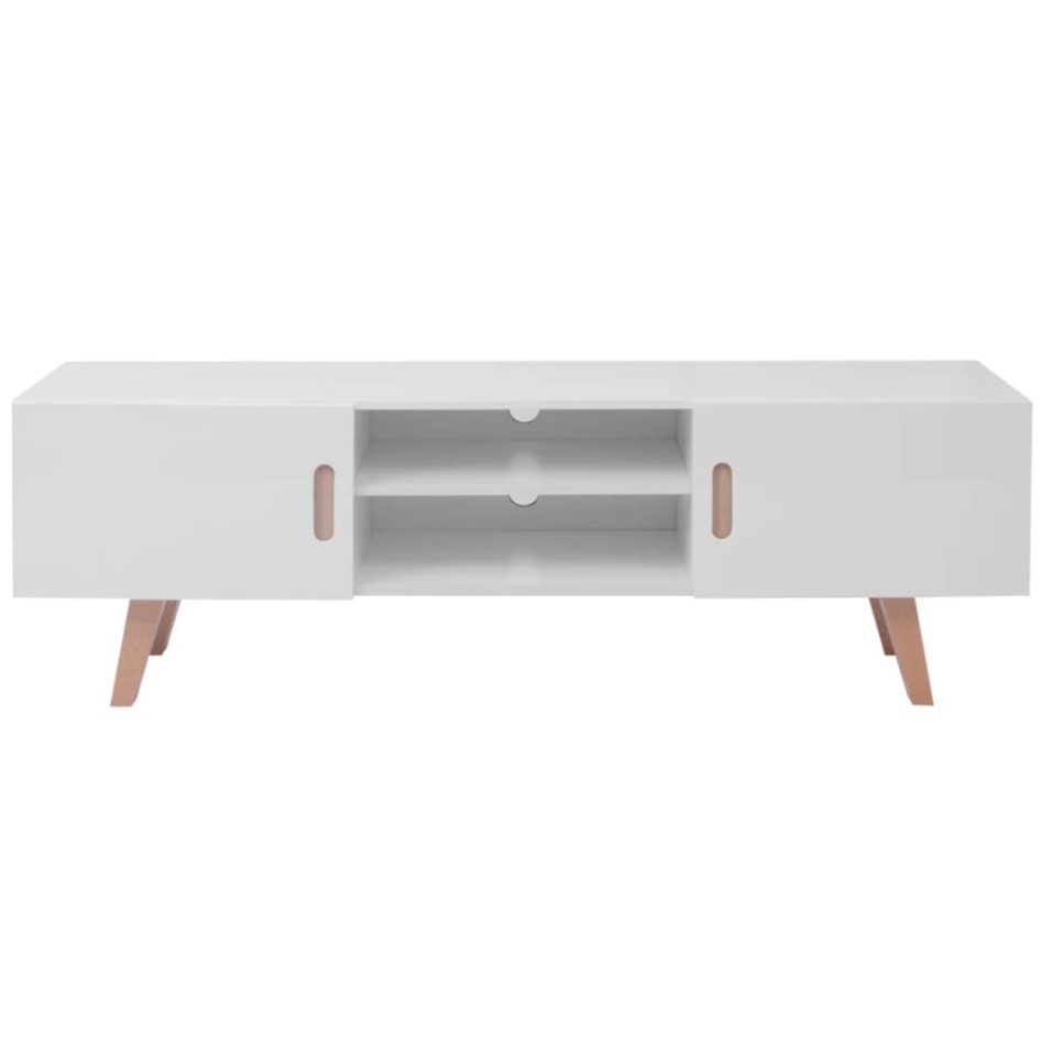 Mueble para TV MDF blanco brillante 150x35x48,5