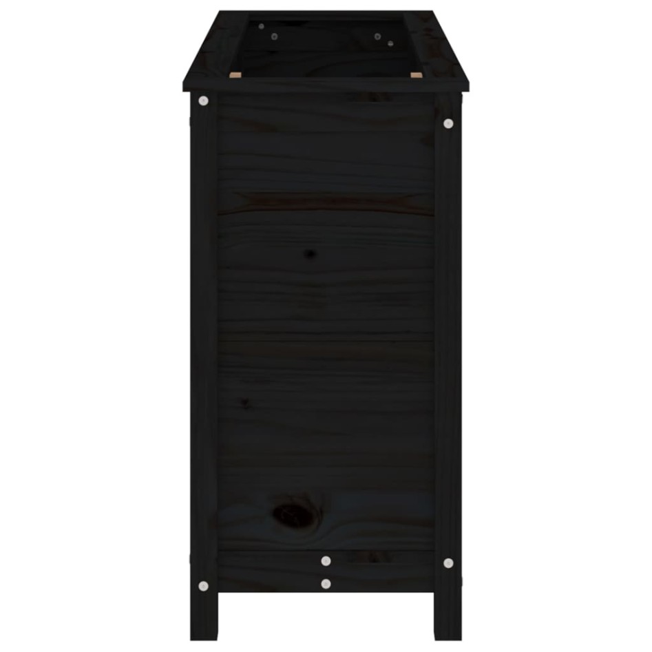 Arriate elevado de jardín madera de pino negro 119,5x40x78