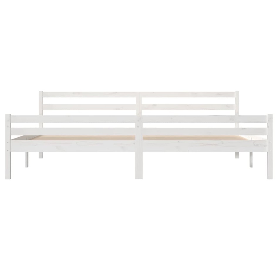Estructura de cama madera maciza blanco 200x200