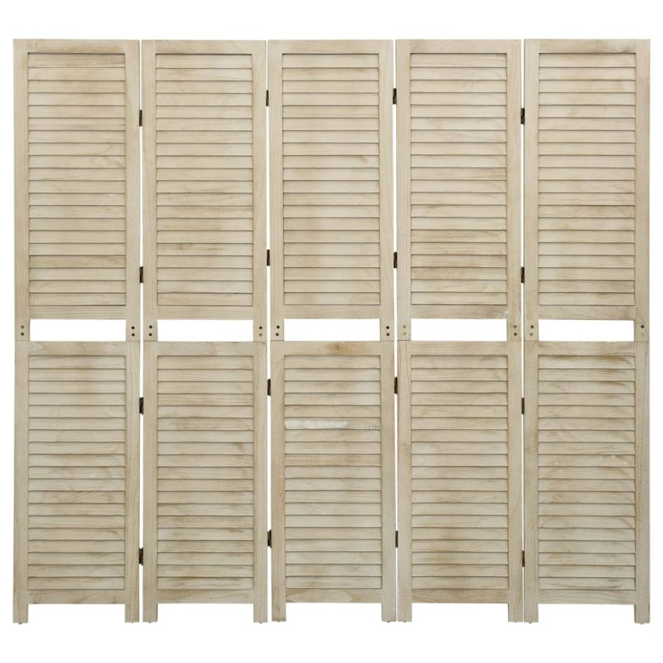 Biombo de 5 paneles de madera maciza de paulownia 175x165