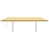 Toldo manual retráctil con postes amarillo y blanco 3,5x2,5
