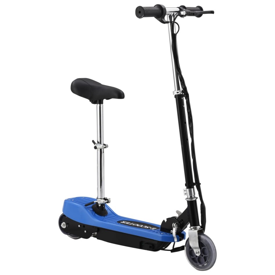 Patinete eléctrico con asiento azul 120