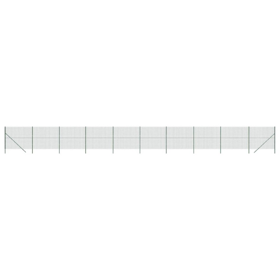 Cerca de alambre de acero galvanizado verde 1,8x25