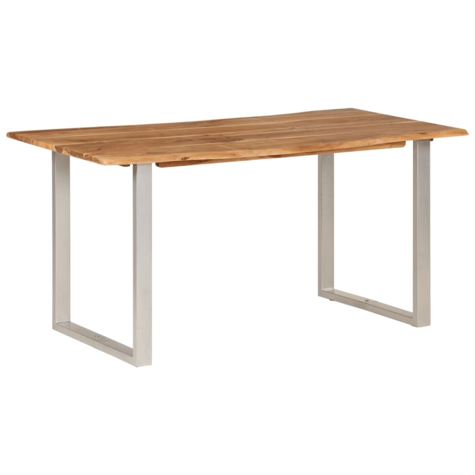 Mesa de comedor de madera maciza de acacia 154x80x76