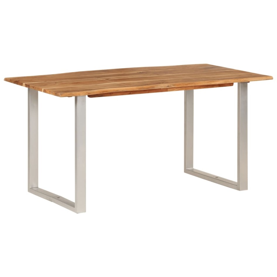 Mesa de comedor de madera maciza de acacia 154x80x76