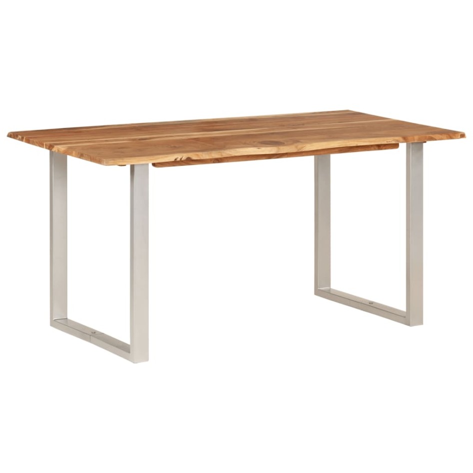 Mesa de comedor de madera maciza de acacia 154x80x76