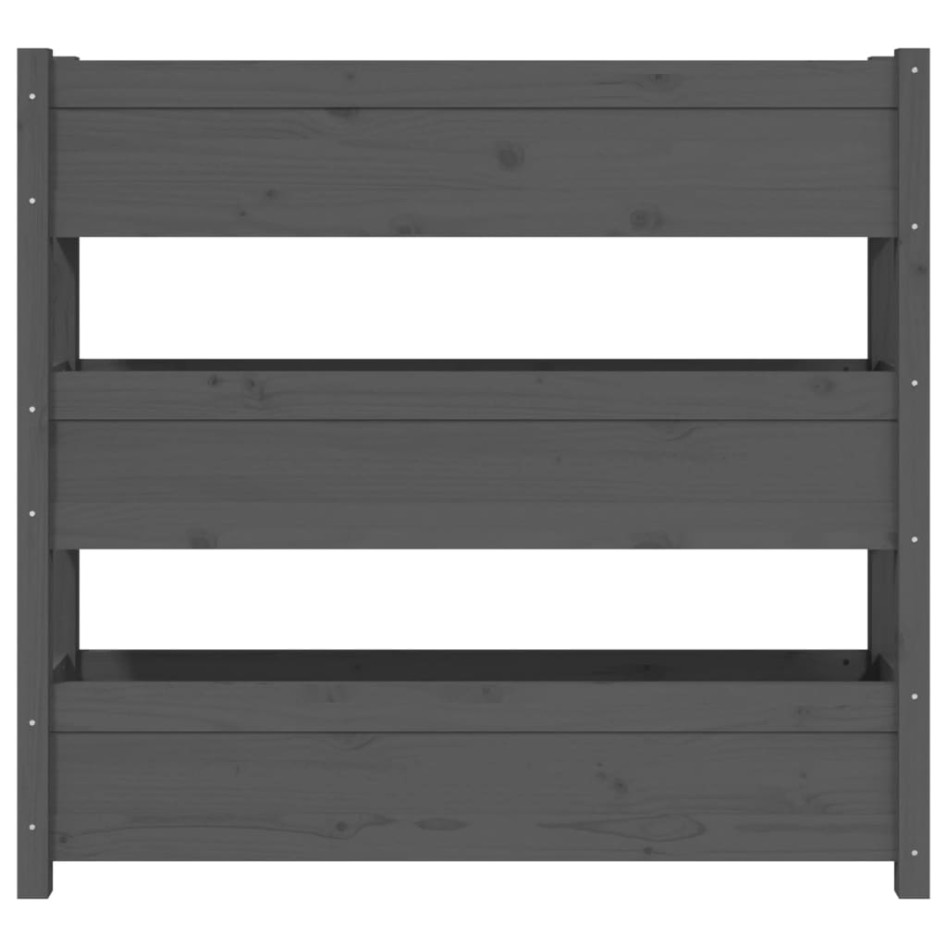 Jardinera de madera maciza de pino gris 112x25x104,5