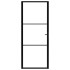 Puerta interior vidrio ESG y aluminio negro 93x201,5