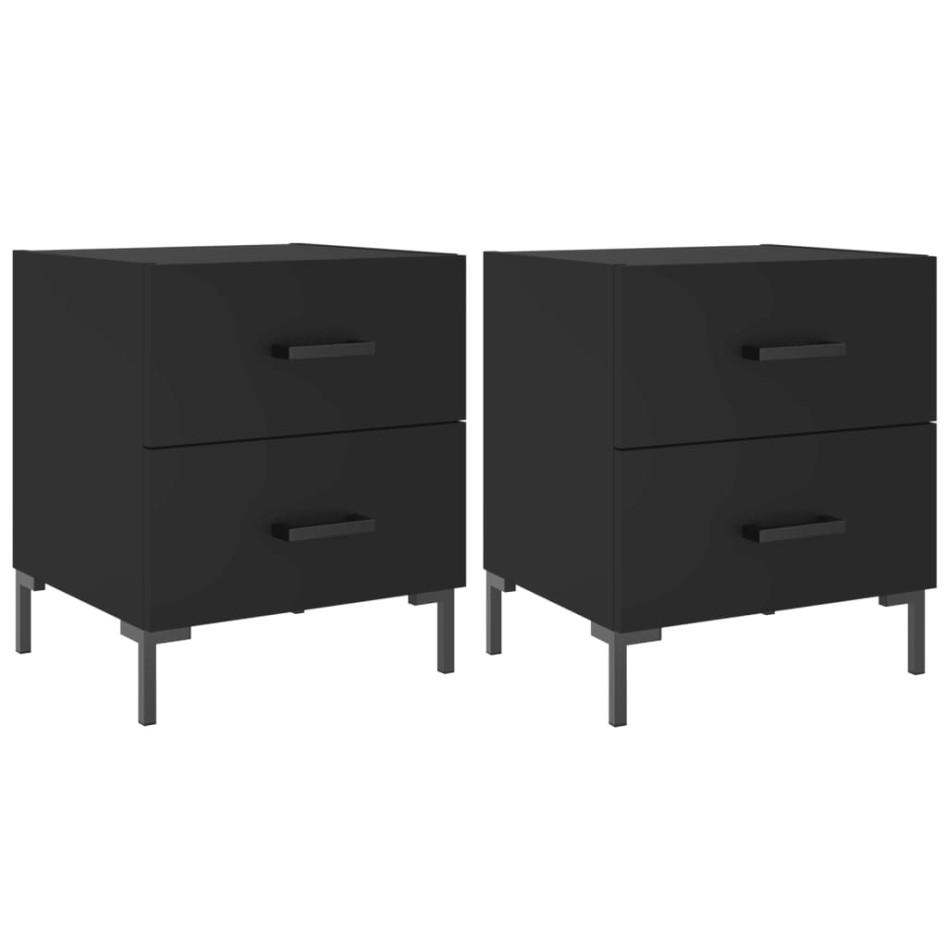 Mesitas de noche 2 uds madera ingeniería negro 40x35x47,5