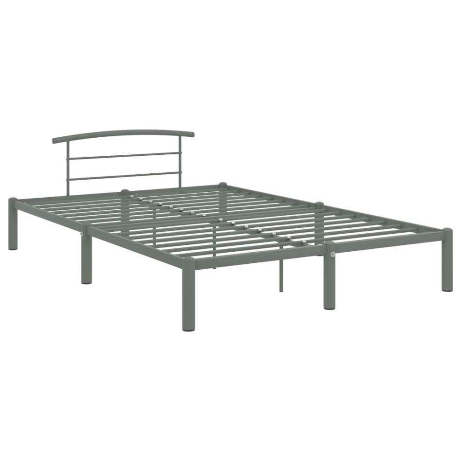Estructura de cama de metal gris 140x200