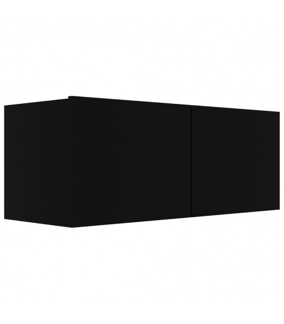 Juego de mueble para TV de 4 piezas aglomerado negro 80x30x30