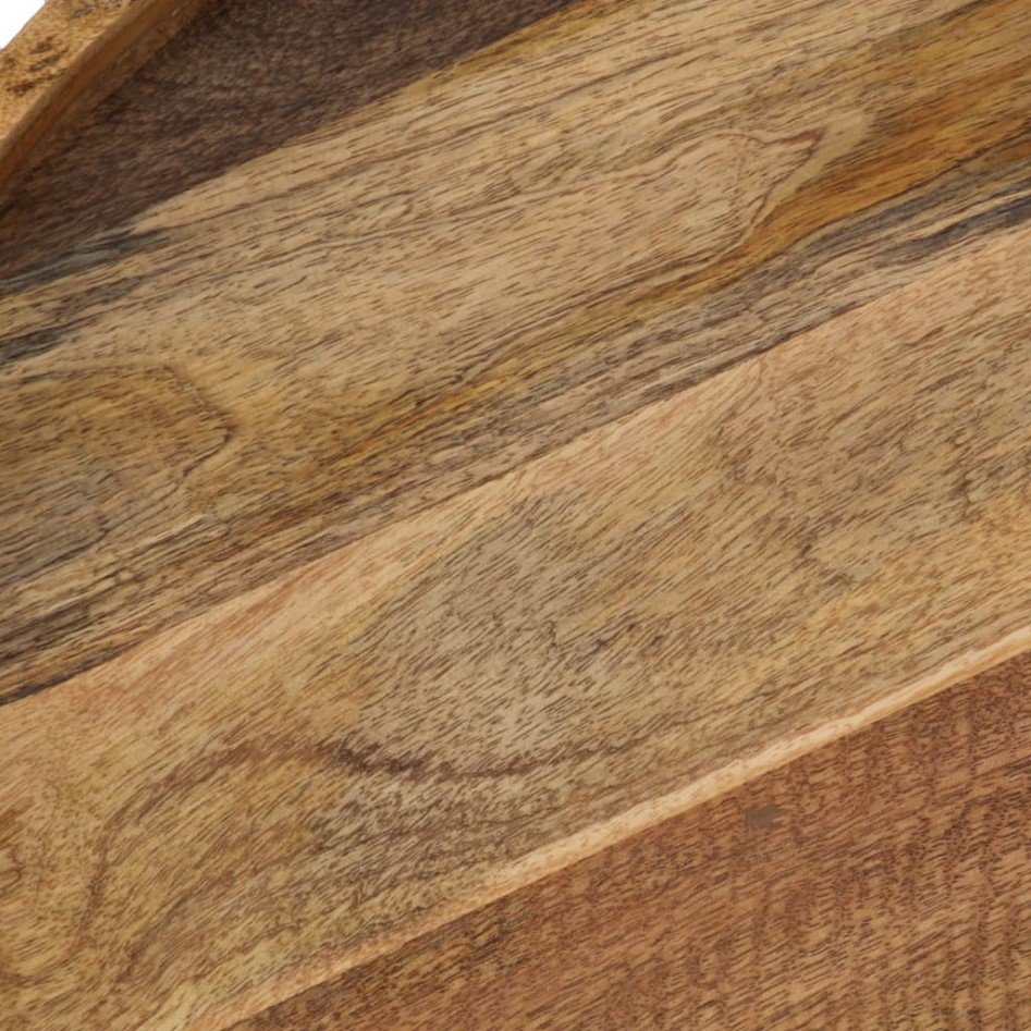 Mesa de centro de madera maciza de mango y acero 50x40