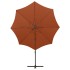 Sombrilla voladiza con poste y luces LED terracota 300