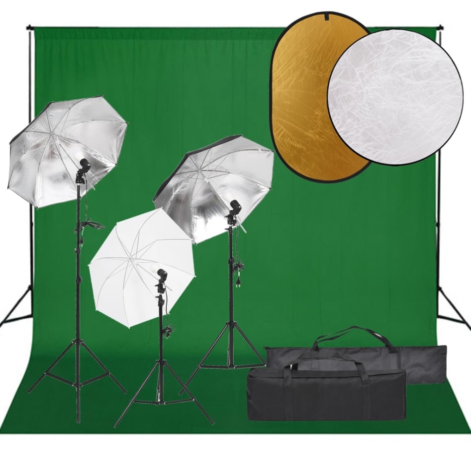 Kit de estudio fotográfico con set de luces, fondo y