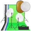 Kit de estudio fotográfico con set de luces, fondo y reflector