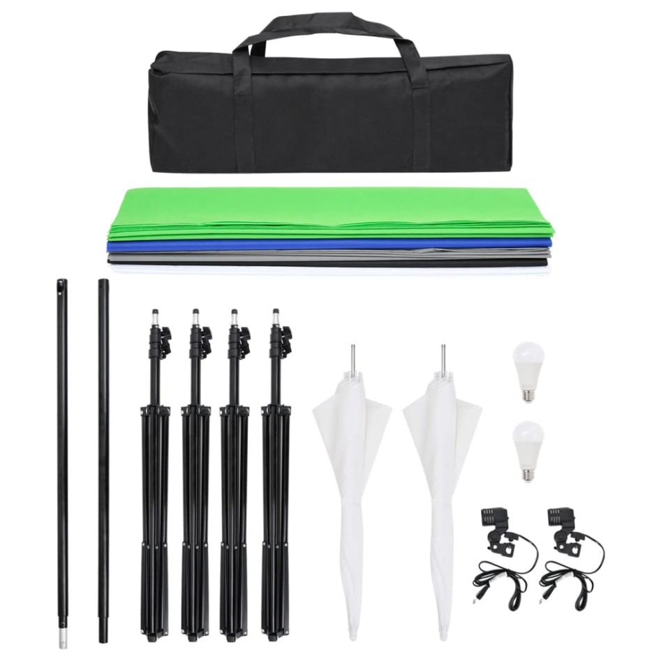 Kit de estudio fotográfico con set de luces, fondo y