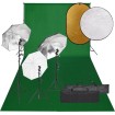 Kit de estudio fotográfico con set de luces, fondo y reflector