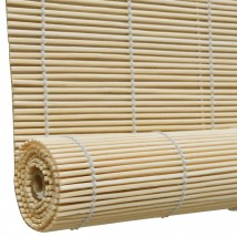Persiana enrollable de bambú color natural 100x220 cm