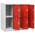 Armarios taquilla 2 uds de acero gris claro y rojo 90x45x92,5