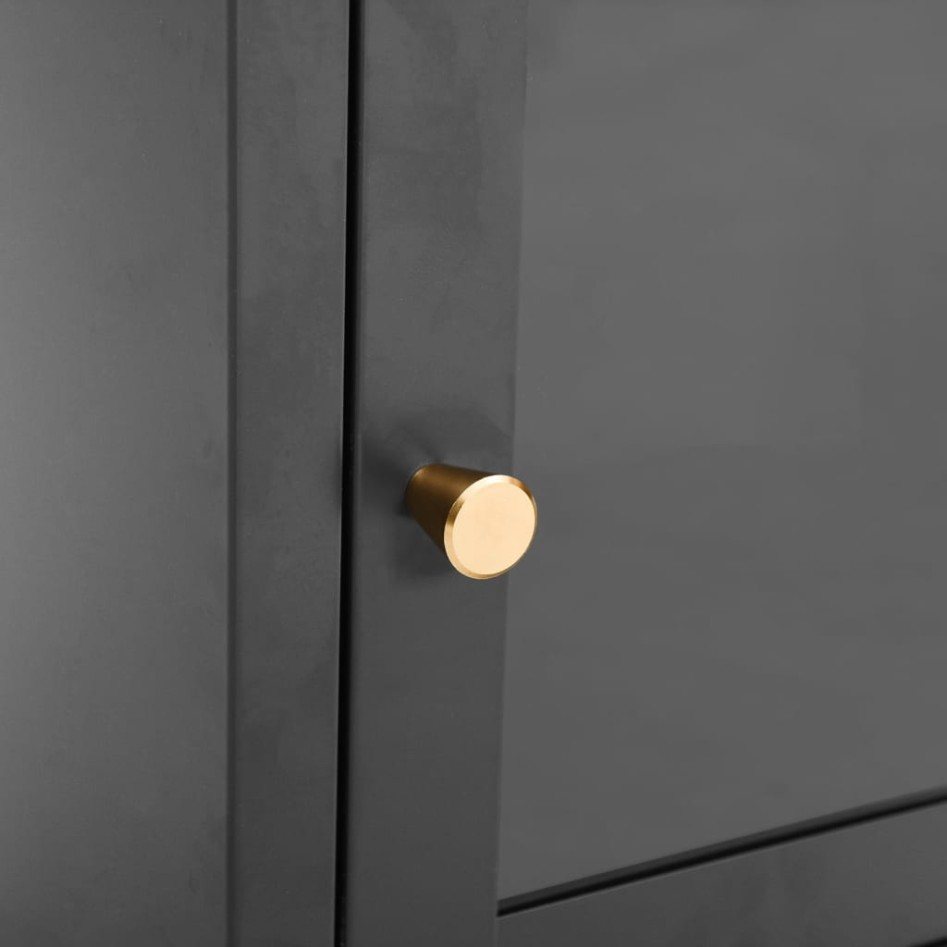 Mesitas de noche 2 uds acero y cristal antracita 40x30x54,5