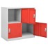 Armarios taquilla 2 uds de acero gris y rojo 90x45x92,5