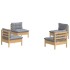 Juego de muebles de jardín 4 pzas y cojines madera pino