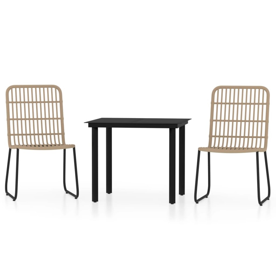 Juego de comedor para jardín 3 piezas color