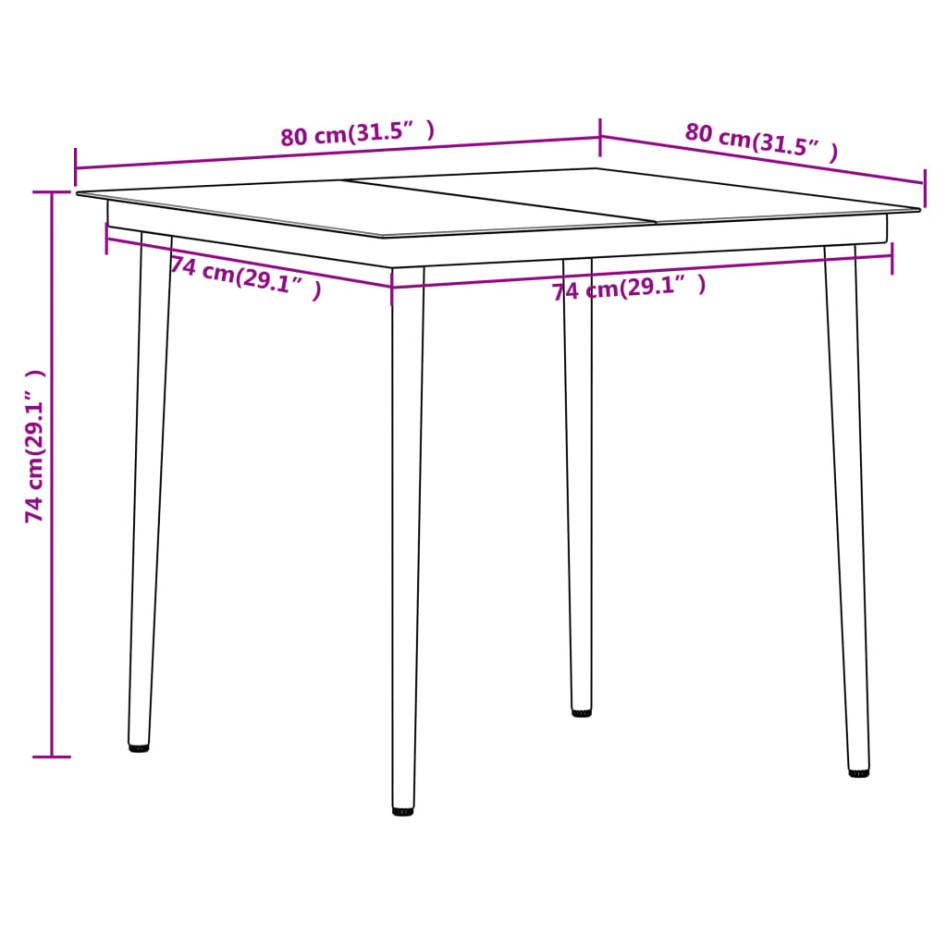 Juego de comedor para jardín 5 piezas