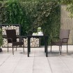 Juego de comedor de jardín 3 piezas marrón y negro