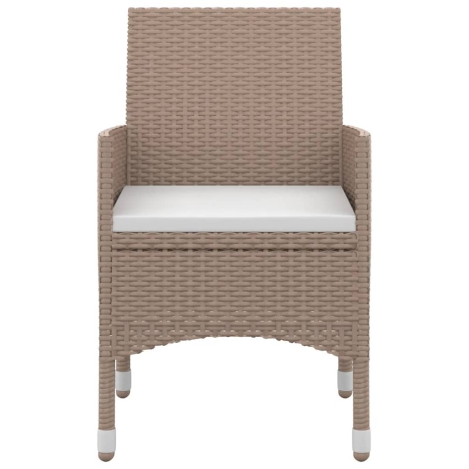 Set comedor de jardín 3 pzas y cojines ratán sintético y