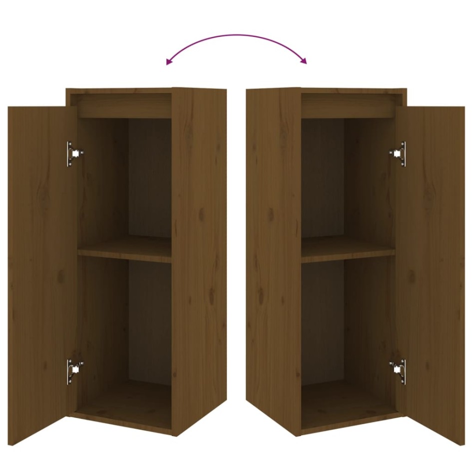 Muebles para TV 3 piezas madera maciza de pino marrón