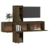 Muebles para TV 5 piezas madera maciza de pino marrón