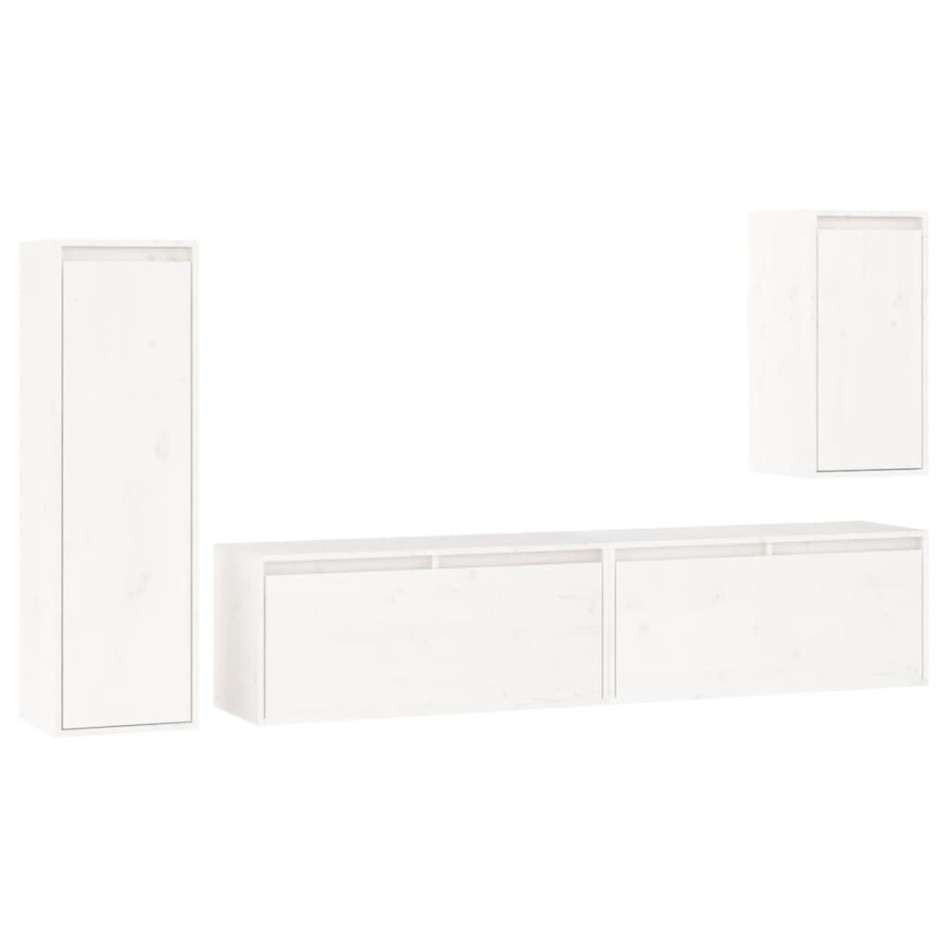 Muebles para TV 4 piezas madera maciza de pino