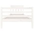 Estructura de cama madera maciza blanca 100x200
