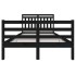 Estructura de cama madera maciza negra 120x200