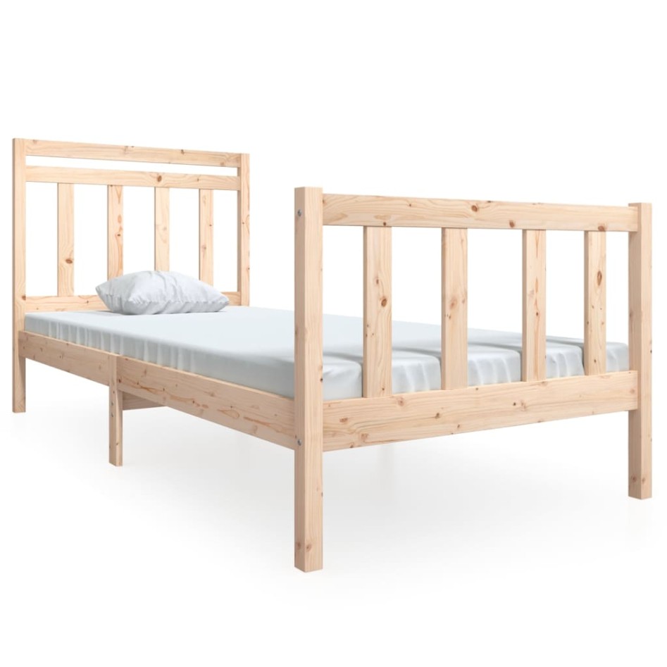 Estructura de cama madera maciza 100x200