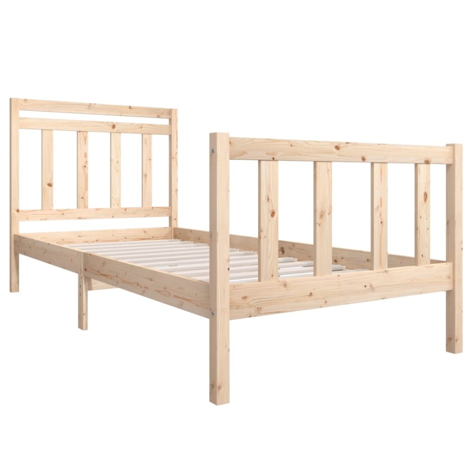 Estructura de cama madera maciza 100x200