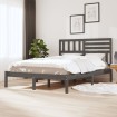 Estructura de cama de madera maciza de pino gris 160x200 cm