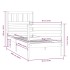 Estructura de cama madera maciza negro 90x200