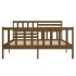 Estructura de cama doble madera maciza marrón miel 120x190