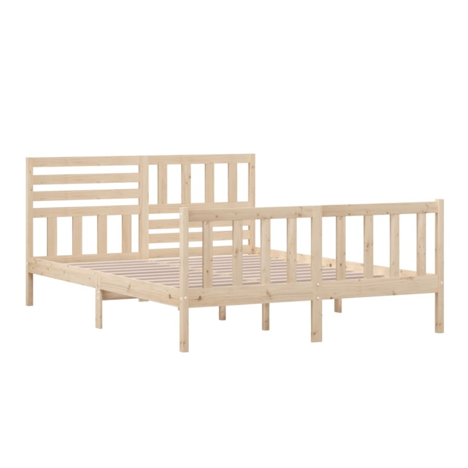 Estructura de cama de madera maciza 150x200
