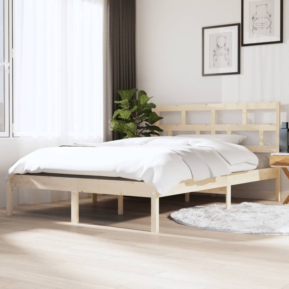 Estructura de cama madera maciza de pino 140x190