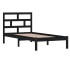 Estructura de cama individual de madera maciza negro 90x190